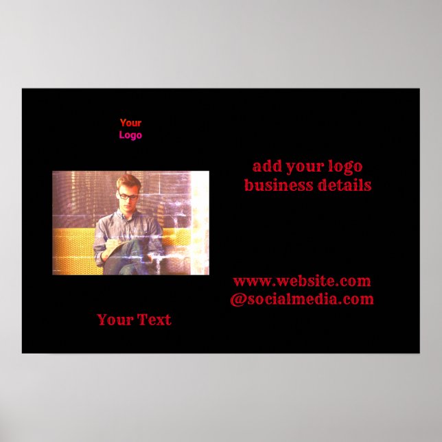 Poster Mínimo simples adicione seu nome de texto de logot (Frente)