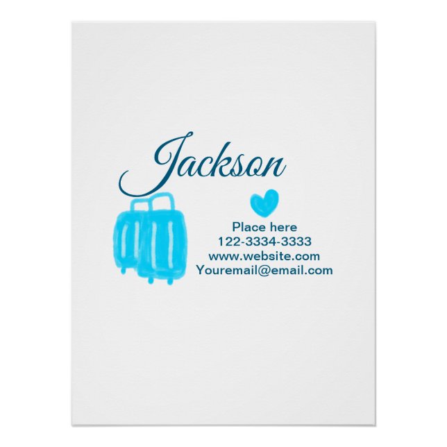 Póster Mínimo simples adicione seu nome texto localidade  (Frente)