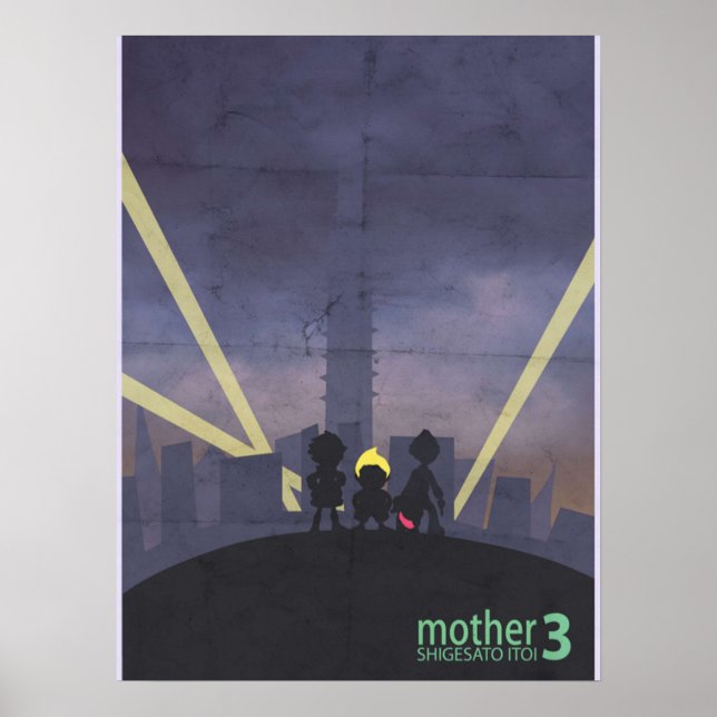 Poster Mínimo vídeo game Art Mãe 3 (Frente)