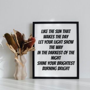 Poster Minipoema inspirador Burn Bright