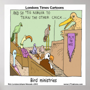 Poster Ministérios Bird Cartaz Divertido