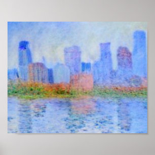 Poster Minneapolis, Cidade dos Lagos, Monet Skyline Wood 