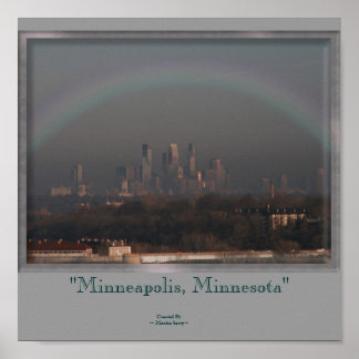 Póster Minneapolis e o arco-íris