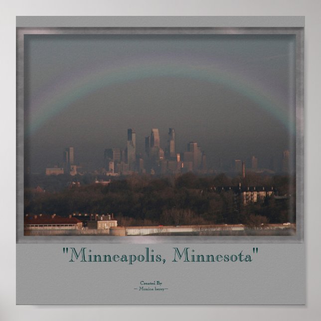 Póster Minneapolis e o arco-íris (Frente)