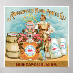Póster Minneapolis Flour Vintage Comida Ad Art