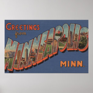 Póster Minneapolis, Minnesota - Cenas Largas