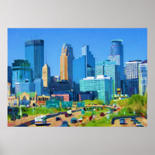 Póster Minneapolis, Minnesota, EUA