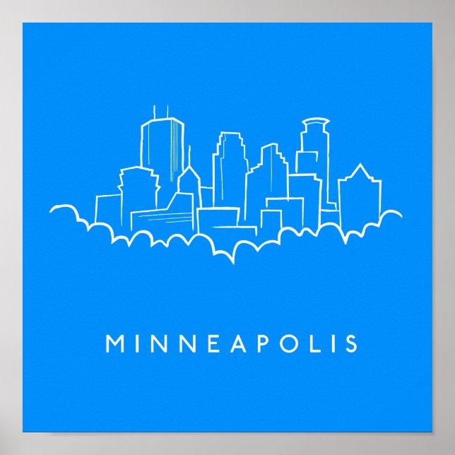 Poster Minneapolis, Minnesota Skyline (Frente)