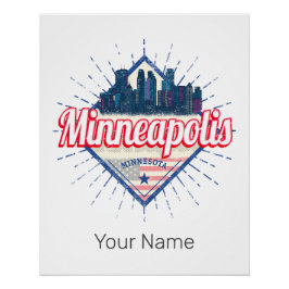 Póster Minneapolis Minnesota USA Skyline Estados Unidos