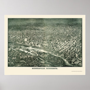 Póster Minneapolis, MN Panoramic Map - 1879