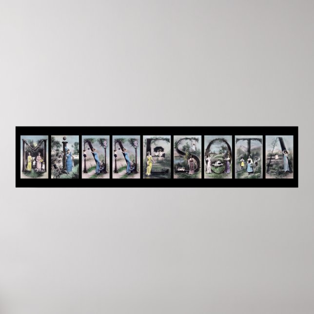 Póster MINNESOTA - Alphabet - Letra name Art (Frente)