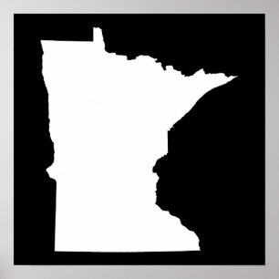 Póster Minnesota em branco e preto