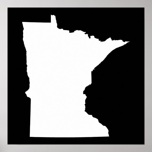 Póster Minnesota em branco e preto (Frente)