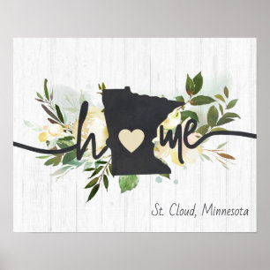 Poster Minnesota Estado Personalizado Sua Cidade Natal Rú