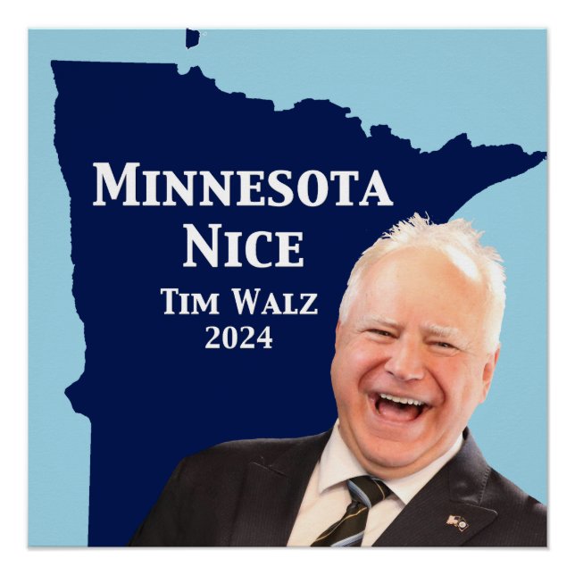 Póster Minnesota Nice Tim Walz (Frente)