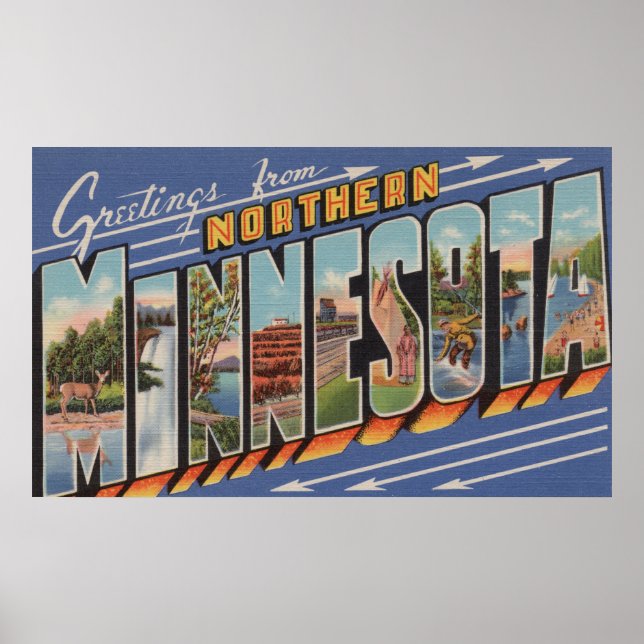 Poster Minnesota (Norte) - Cenas com letras grandes (Frente)