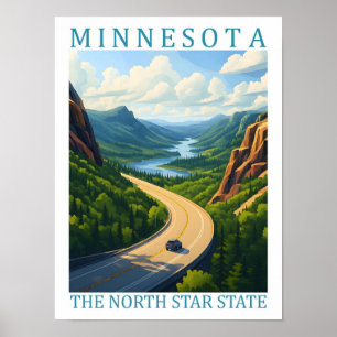 Poster Minnesota the North Star State USA Viagem Place