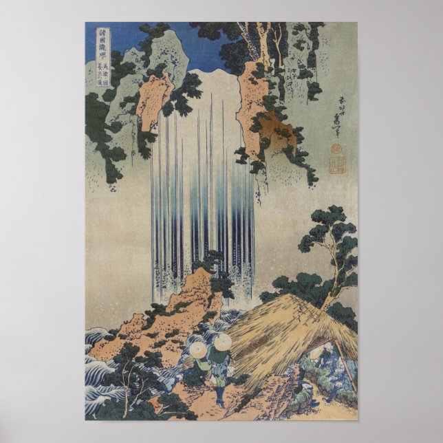 Poster Mino No Kuni Yoro No Taki - Hokusai (Frente)