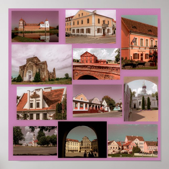 Poster Minsk Mir Brest Architecture Belarus (Frente)