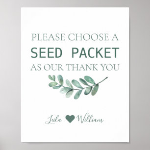 Poster Mint Floral Wildflower Seed Wedding Favor Packets