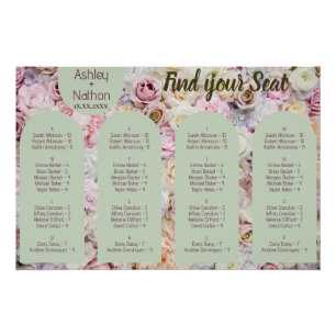 Póster Mint Green Floral Arch Summer Encontre seu assento