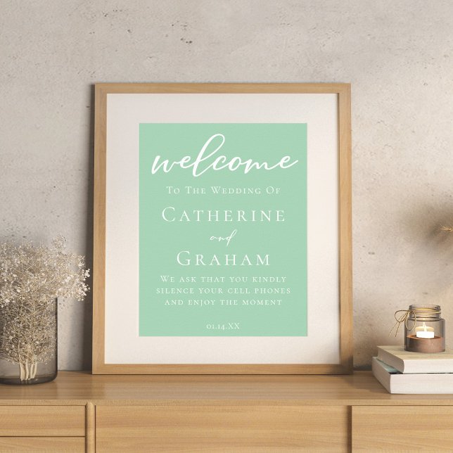Poster Mint Green White Typografia Personalizada (Criador carregado)