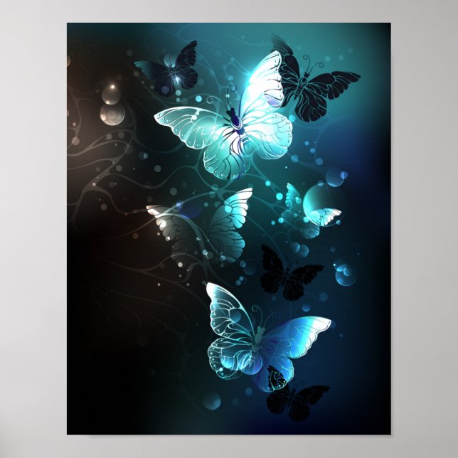Poster Mint Night Butterflies (Frente)