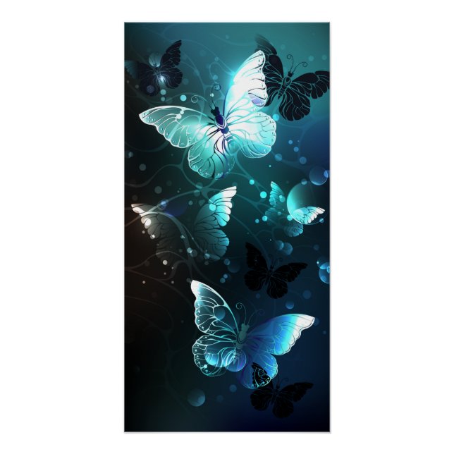 Póster Mint Night Butterflies (Frente)