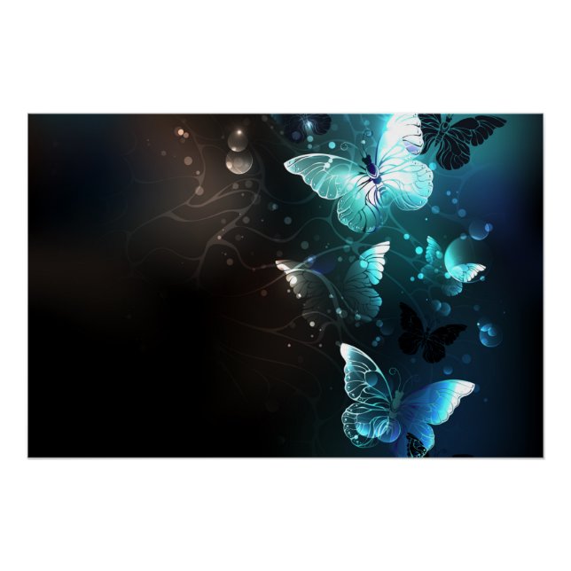 Póster Mint Night Butterflies (Frente)