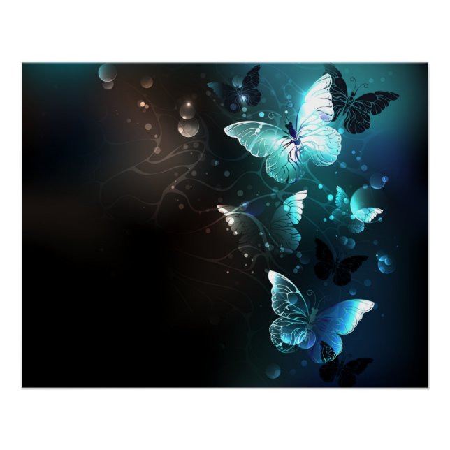 Póster Mint Night Butterflies (Frente)