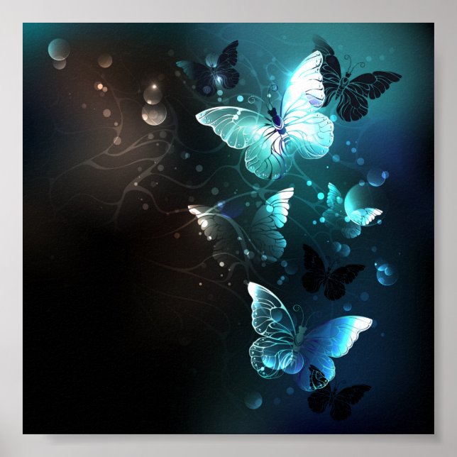 Poster Mint Night Butterflies (Frente)