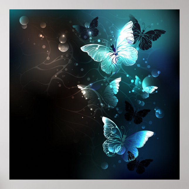 Poster Mint Night Butterflies (Frente)