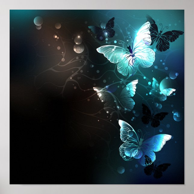 Poster Mint Night Butterflies (Frente)