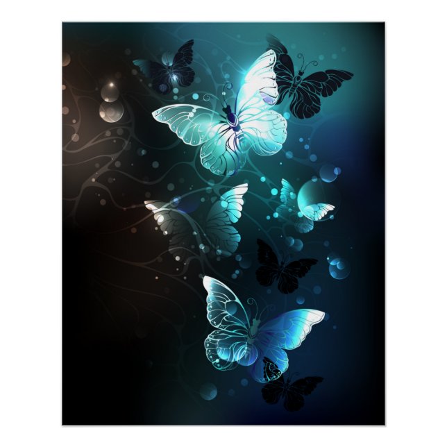 Póster Mint Night Butterflies (Frente)