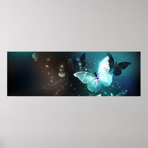 Poster Mint Night Butterflies