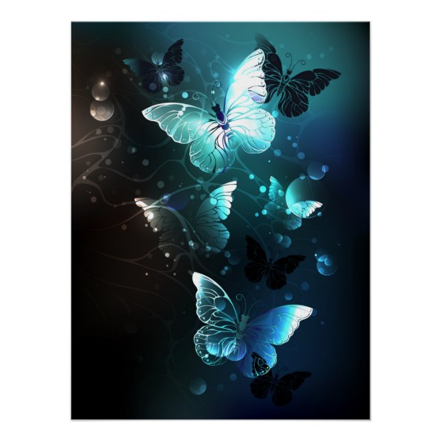 Póster Mint Night Butterflies (Frente)