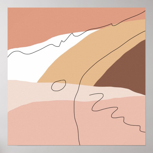 Poster Minúsculas cores quentes geométricas abstrato mode (Frente)