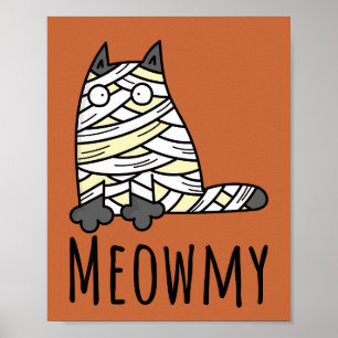 Poster Miowmy Mummy Cat - Engraçado Pet Halloween