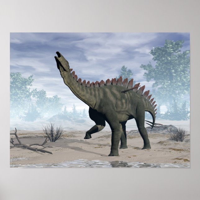 Póster Miragaia dinossauro - renderização 3D (Frente)