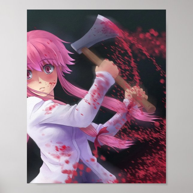 Poster Mirai Nikki Yuno Gasai  (Frente)