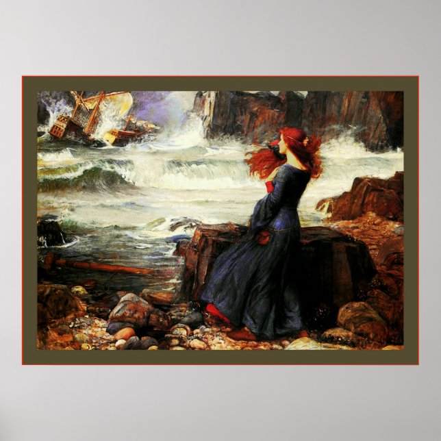 Poster Miranda ~ O Tempest John W. Waterhouse (Frente)