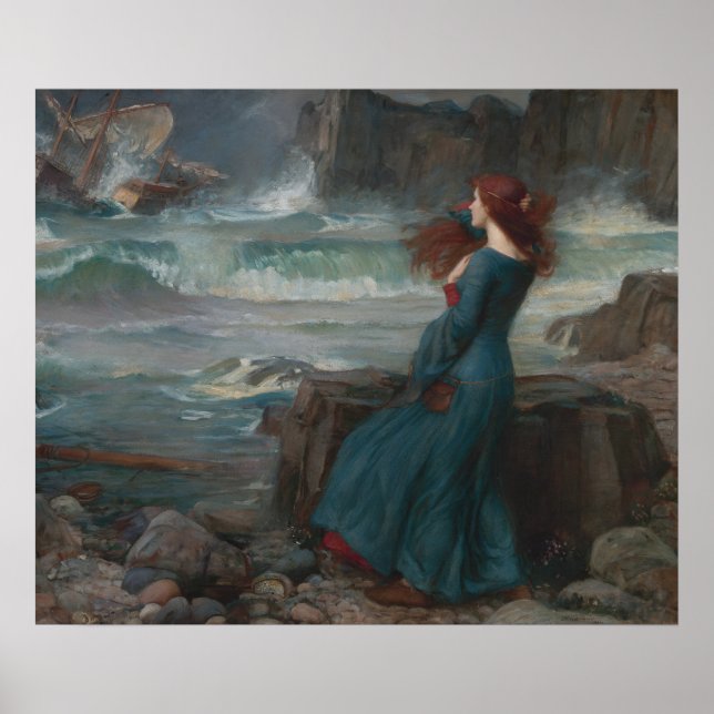 Poster Miranda Tempest John William Waterhouse Art (Frente)
