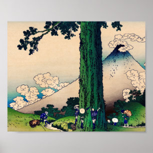 Poster Mishima Pass, na província de Kai, por Katsushika