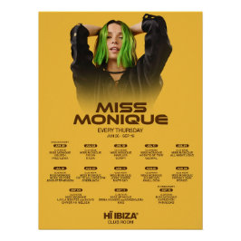 Póster Miss Monique - Hï Ibiza - Club