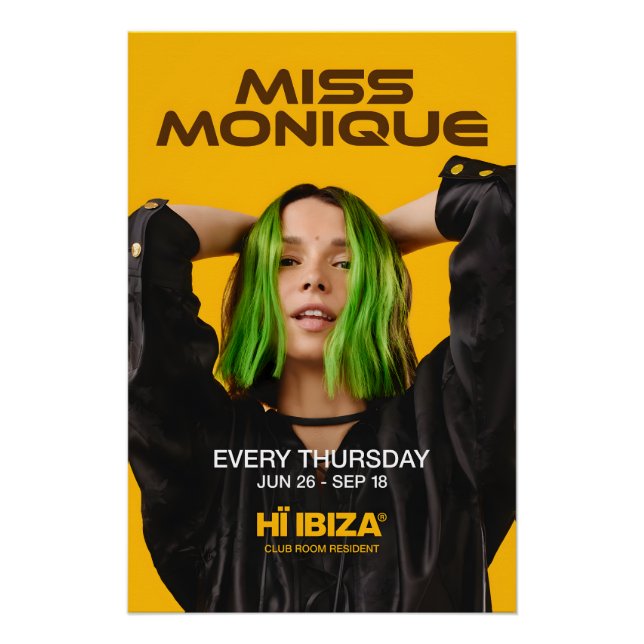 Póster Miss Monique - Hï Ibiza - Club (Frente)