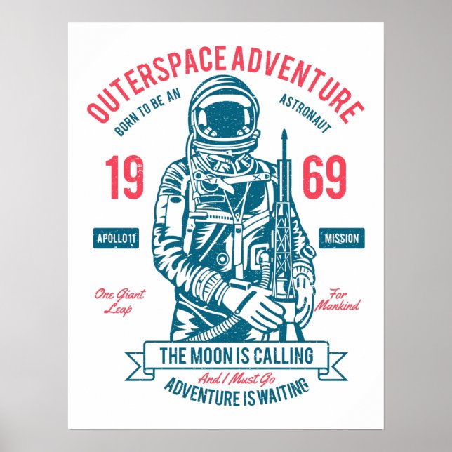 Poster Missão Apollo 11 Patriótica (Frente)