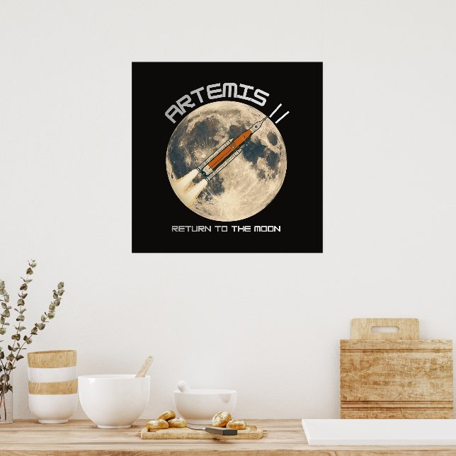 Poster Missão Artemis à lua (Cozinha)