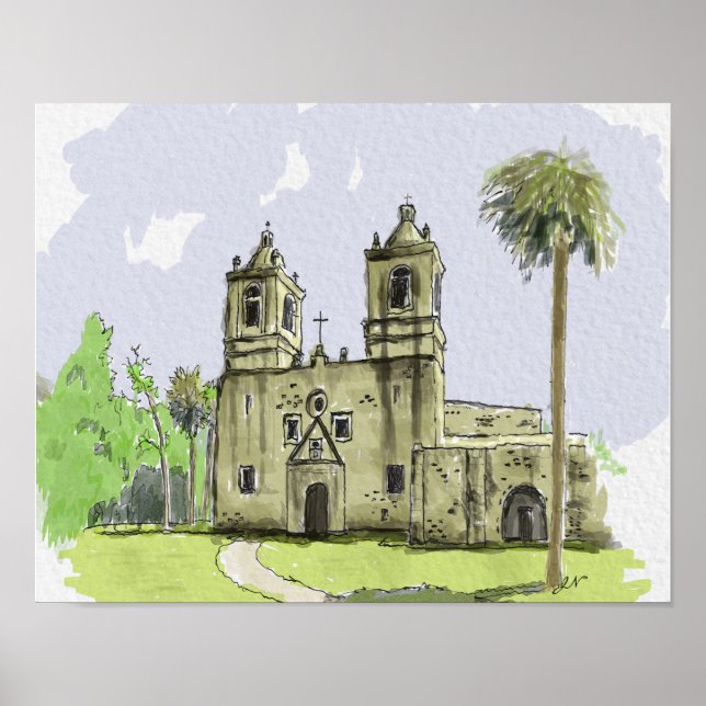 Poster Missão Concepciosa San Antonio Texas (Frente)