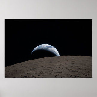 Poster Missão da Lua Artemis Nave Espacial Orion Crepúscu