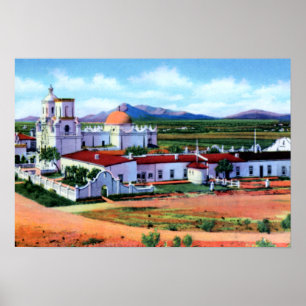 Póster Missão de San Xavier da arizona de Tucson